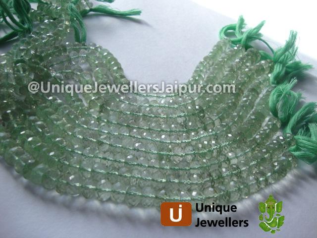 Green Amethyst Far Faceted Roundelle Beads